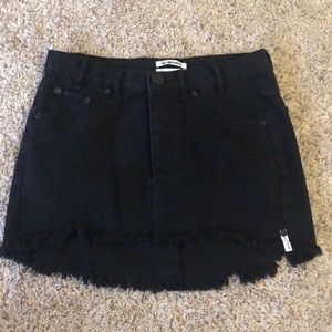 One teaspoon black denim mini skirt
